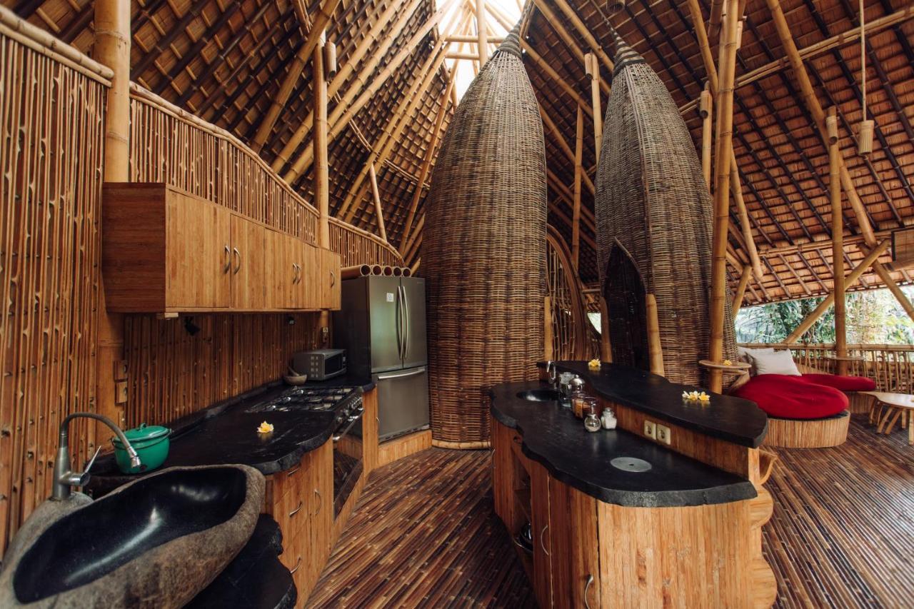 Temple House 3Bds Eco Bamboo House Pool River View Bringkit Exteriör bild